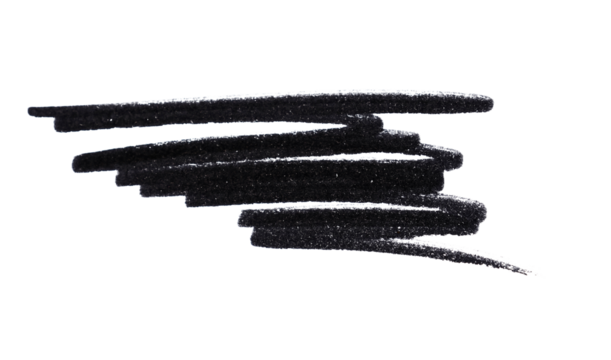 hand drawn black brush pen marker scribble isolated on white or transparent png