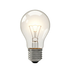 Light bulb isolated on white background glowing concept idea