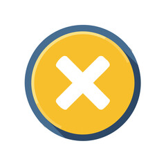 Fototapeta premium Simple Flat Design Circular Icon with a White Cross Symbol and a Shadow