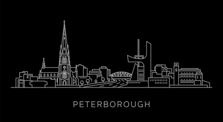 Fototapeta premium Peterborough Ontario Skyline Minimalist Illustration