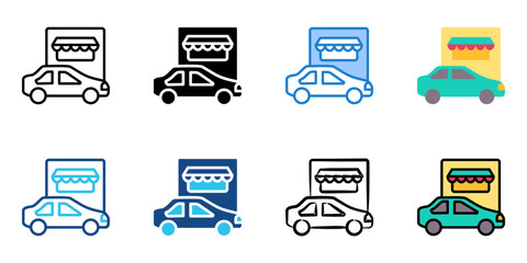 retail shop icon set multiple style collection 
