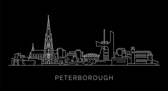 Peterborough Ontario Skyline Minimalist Illustration