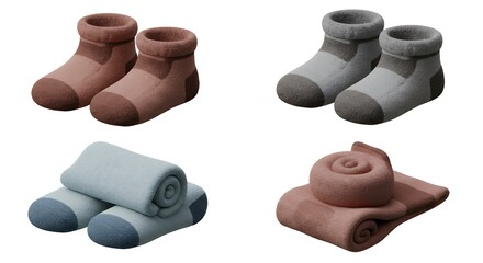 Infant socks display soft colors various styles