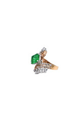 diamond ring with  green diamonds on white, png, transparent, with HD quality 
