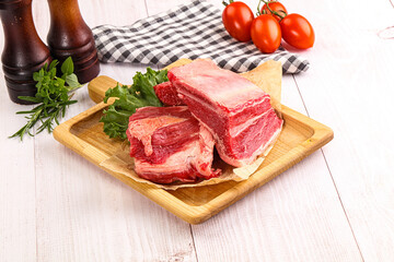 Raw beef rib for cooking