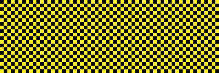 Seamless yellow and black checkerboard geometric pattern for floor tiles and bold graphic design