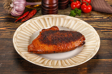 Roasted duck breast in cherry