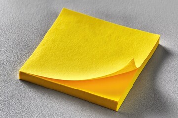 Bright yellow sticky note on gray surface