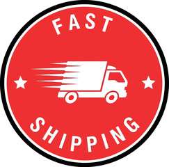 Speedy truck delivers packages fast shipping express delivery business logistics vector