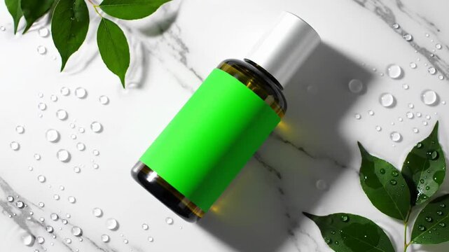 Green felt tip marker in a glass bottle isolated on white