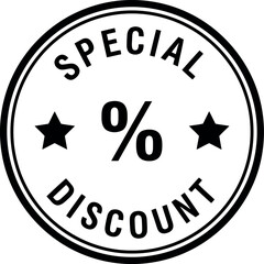 Special discount percent round stamp offer savings promotion commerce marketing retail sales graphic vector
