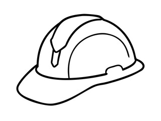 Fototapeta premium continuous one line drawing of a construction hard hat safety helmet vector design 