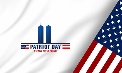 patriot day, September 11, we will never forget, united states flag posters, modern design vector illustration