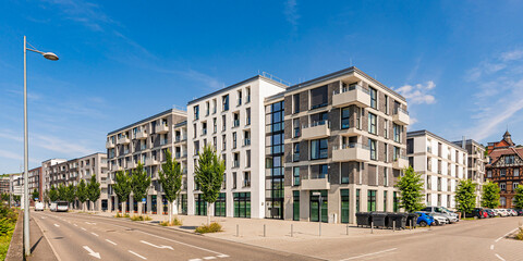 Climate neutral energy efficient apartment buildings in Esslingen Germany