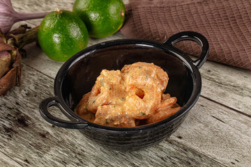 Prawn in white cream sauce