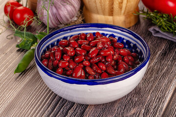 Vegan cuisine canned red kidney beans