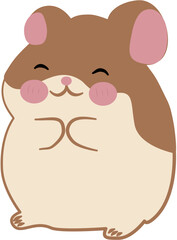Cute hamster vector illustration in cartoon style