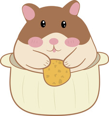 Cute hamster vector illustration in cartoon style