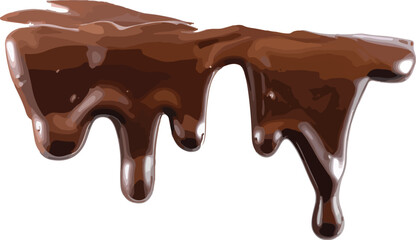 Melted Dark Brown Chocolate Dripping Down cocoa