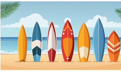 surfboards on the beach