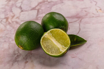 Ripe green sour lime citrus