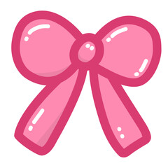 Cute Pink Bow Decorative Doodle