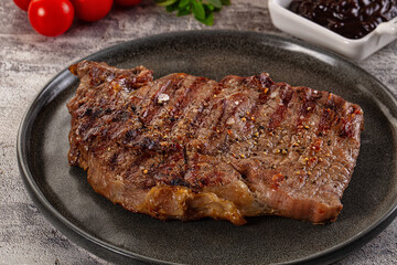 Grilled rib eye beef steak