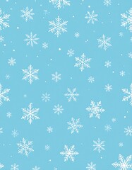 Seamless Snowflake Pattern, Winter Background