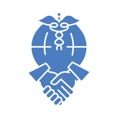 international cooperation color flat icon for digital and print projects.