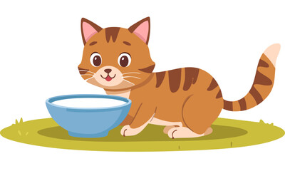 Obraz premium cat with a cup of tea