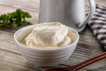 White organic natural cream sour