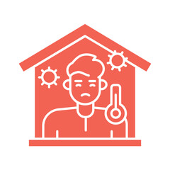 home isolation color flat icon for digital and print projects.