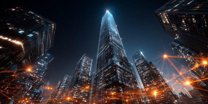 Navigating fintech regulations in crypto a business event in a modern city environment from a ground-level view