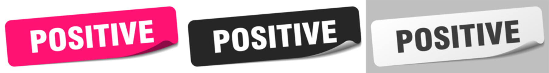 positive sticker. positive sticker set on white background