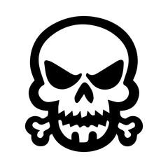 Fierce dark skull icon head silhouette.