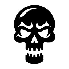 Fierce dark skull icon head silhouette.