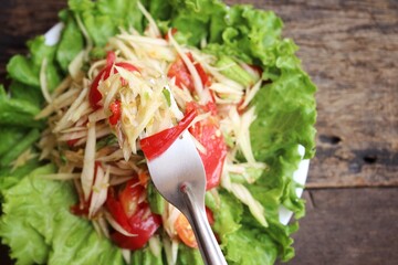 Papaya salad spicy Thai food