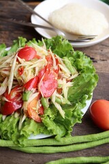 Papaya salad spicy Thai food