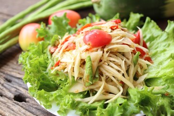 Papaya salad spicy Thai food