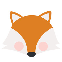 Faceless Cute Fox Face Illustration