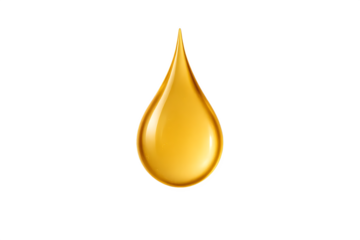 A glossy yellow droplet resembling oil or liquid, with a smooth, curved shape and a reflective surface. Concept Glossy Yellow Droplet, Reflective Surface, Liquid Texture, Smooth Curved Shape