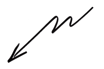 Black curved arrow icon, hand drawn line, use in infographics, business and industry, transparent background.