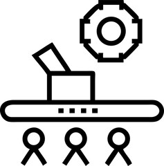 production vector icon on white or transparent background. B2B icon set. Business to business or supply chain icons items Stroke icon collections. Editable Stroke icon collection