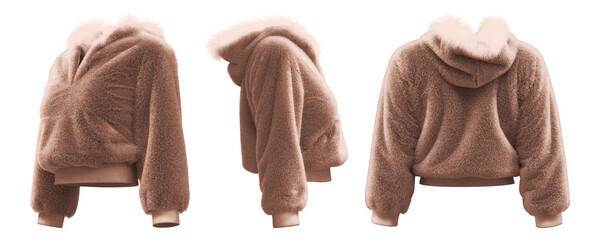 Realistic 3D rendering of cozy fleece hooded sweatshirt © puruan