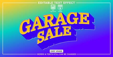 Editable text effect garage sale styles