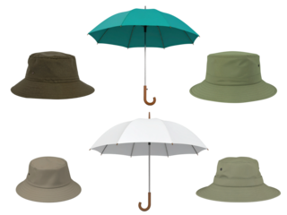 A umbrella isolated on white. Realistic 3d rendering illustration.