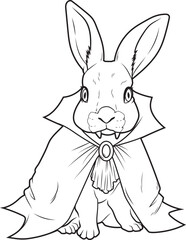Rabbit Halloween Vampire Animal Vector Graphic Art Illustration