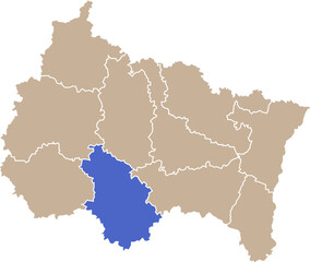 Illustration carte de la région Grand Est avec département Haute-Marne mis en lumière