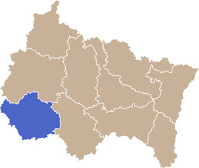 Illustration carte de la région Grand Est avec département Morbihan mis en lumière