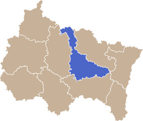 Illustration carte de la région Grand Est avec département Meurthe-et-Moselle mis en lumière